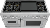 Estufa Profesional 60" Thermador PRD606WESG – 6 Quemadores, Plancha Doble, Horno de Convección y Vapor, Cajón Caliente 