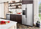 Refrigerador Duplex Side By Side Empotrable 30" (76 cm) Marca: KitchenAid Modelo: KRSC703HPS Color: Acero Inoxidable