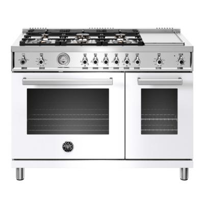 Estufa Gas Profesional 48" (120 cm) Marca: Bertazzoni Modelo: PROF486GGASBIT Color: Blanco ($13,784 USD)