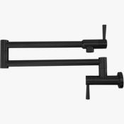 Monomando tipo Pot Filler (para llenar Ollas de Cocina) Montaje a Pared Marca: ECLIPSE Modelo: EK55 NG, Color: Negro ($177 USD)