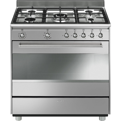 Estufa Gas Piso 36" (90 cm) Marca: Smeg Modelo: SX91VJM9 Color: Acero Inoxidable