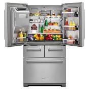 Refrigerador French Door 36" (90 cm) Marca: KitchenAid Modelo: KRMF706ESS Color: Acero Inoxidable