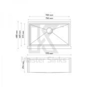 Tarja 1 Tina Empotrable Marca: Kele Modelo: KHS2918A Color: Acero Inoxidable