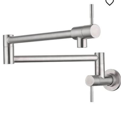 Monomando tipo Pot Filler (para llenar Ollas de Cocina) Montaje a Pared Marca: KELE Modelo: KSS2001, Color: Acero Inoxidable