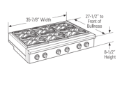 Parrilla Gas Profesional 36" (90cm ) Marca: Cafe Modelo: CGU366P4TW2 Color: Blanco ($3,199 USD)