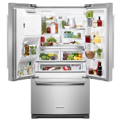 Refrigerador French Door Bottom Freezer 36" (90 cm) Marca: KitchenAid Modelo: KRFF507HPS Color: Acero Inoxidable