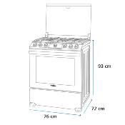 Estufa de piso para Empotrar 30" (76 cm) Marca: Mabe Modelo: EMH7613DTSS0 Color: Acero Inoxidable 