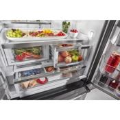 Refrigerador French Door Bottom Freezer 30" (76 cm) Marca: KitchenAid Modelo: 7MKRFF300EBS Color: Negro Inoxidable