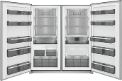 Combo Pareja (3 Pzas) Refrigerador + Congelador + Trim 66" (177 cm) Marca: Frigidaire Pro Modelos: FPRU19F8WF + FPFU19F8WF + TRMKTEZ2LV79 Color: Acero Inoxidable