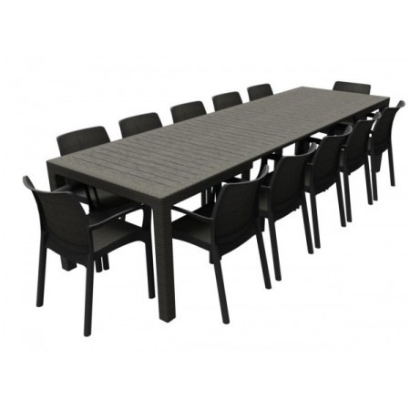 MESA SYMPHONY C/3 EXTENSIONES PLASTICO KETER 17198335 (Gris oscuro)