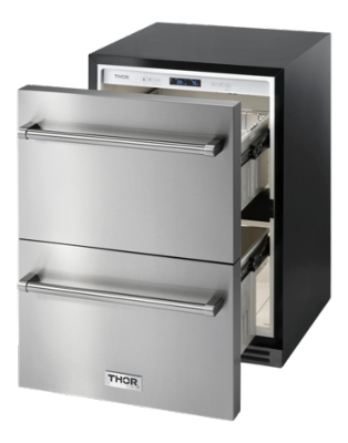 Cajones Fríos Empotrable interior o exterior 24" Marca: THOR Modelo: TRF24U Color: Acero Inoxidable