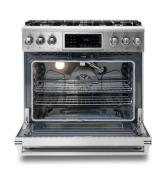 Estufa Gas NAT Profesional 36" (90 cm) Marca: THOR Modelo: TRG3601 Color: Acero Inoxidable (2025 08) 