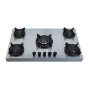 Parrilla de Gas Empotrable directamente en la cubierta Oasis de 76 cm (5 Quemadores) Marca: Supra Modelo: OASIS Color: Cristal Templado