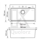 Tarja 1 Tina de Quarzo Submontar o Empotrar Marca: Kele Modelo: KQS3120A Color: Blanco, Negro, Café