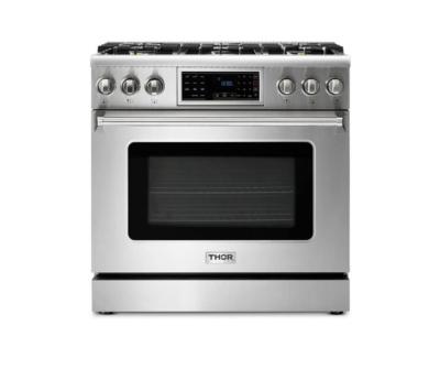 Estufa Gas NAT Profesional 36" (90 cm) Marca: THOR Modelo: TRG3601 Color: Acero Inoxidable (2025 08) 