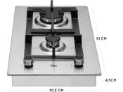 Parrilla Modular 2 Quemadores a Gas 12" (30 cm) Marca: Teka Modelo: MAESTRO EFX 30.1 2G AI AL CI Color: Acero Inoxidable