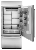 Refrigerador Bottom Mount Empotrable 36" (90 cm) Marca: KitchenAid Modelo: KBBR306ESS Color: Acero Inoxidable