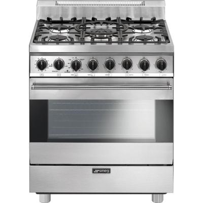 Estufa Gas Piso 30" (76 cm) Marca: Smeg Modelo: SPR30UGGX Color: Acero Inoxidable