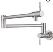 Monomando tipo Pot Filler (para llenar Ollas de Cocina) Montaje a Pared Marca: KELE Modelo: KSS2001, Color: Acero Inoxidable
