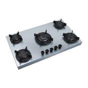 Parrilla de Gas Empotrable directamente en la cubierta Oasis de 76 cm (5 Quemadores) Marca: Supra Modelo: OASIS Color: Cristal Templado
