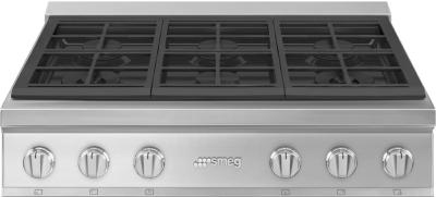 Parrilla Gas Profesional 36" (90 cm) Marca: Smeg Modelo: RTU366GX Color: Acero Inoxidable